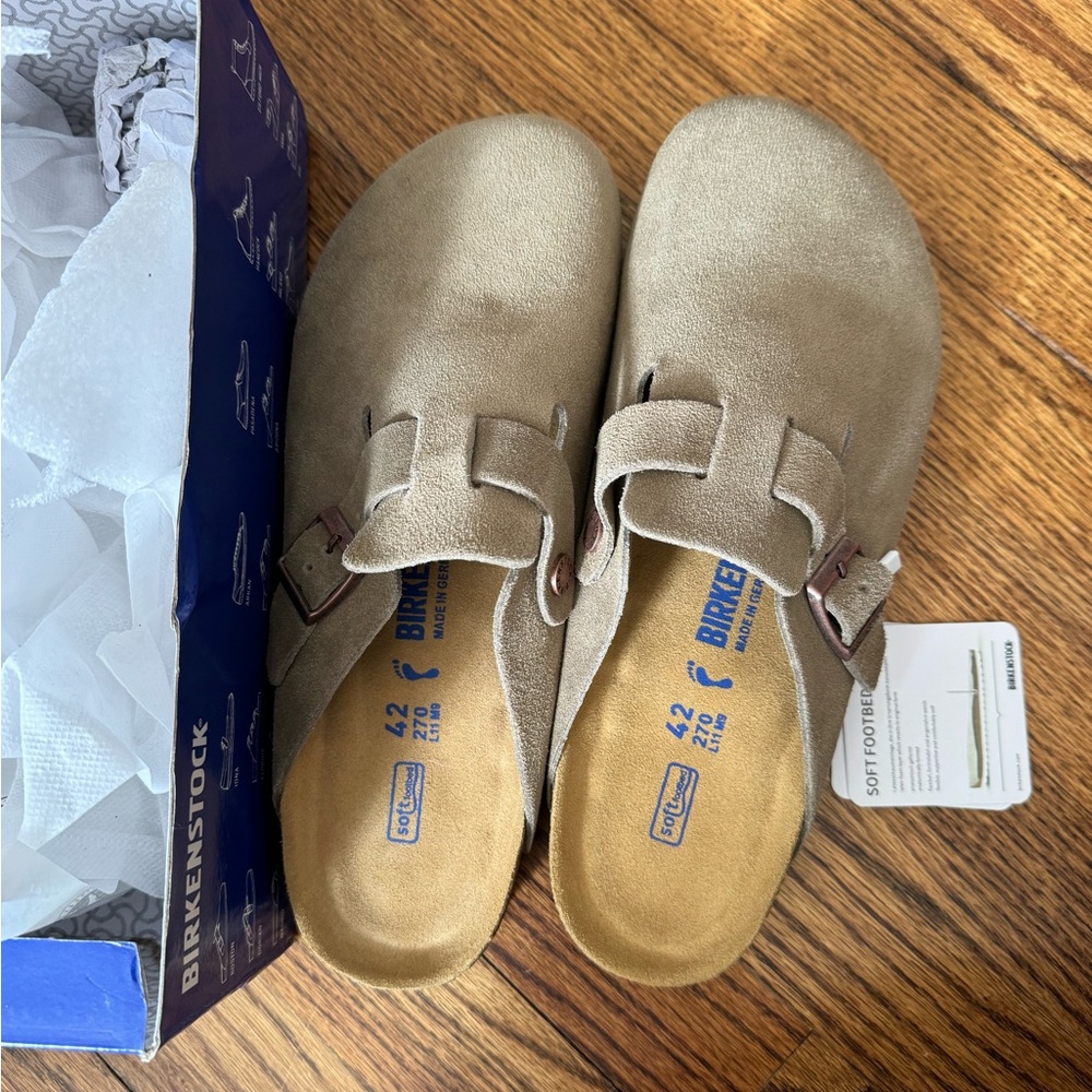 Birkenstock Taupe Soft bed Clogs
